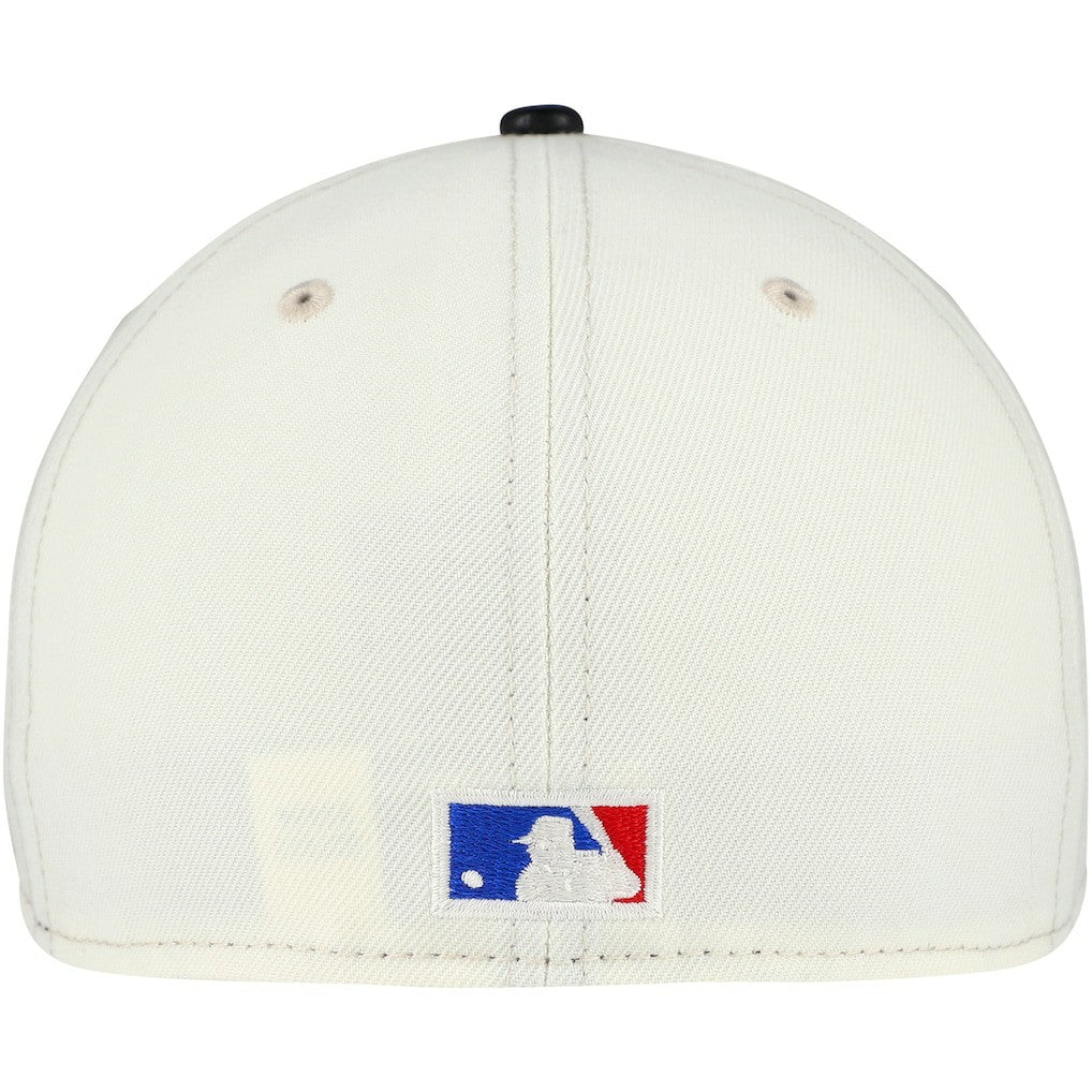 New Era Chicago Bulls Faux Leather Visor Two-Tone 59FIFTY Fitted Hat Cream/Black