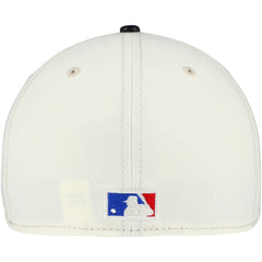 New Era Chicago Bulls Faux Leather Visor Two-Tone 59FIFTY Fitted Hat Cream/Black