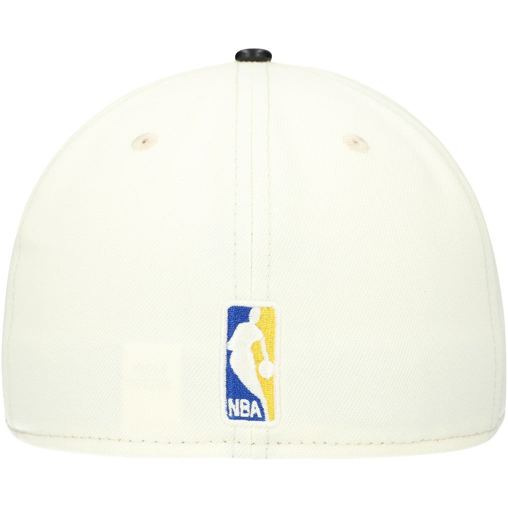 New Era Golden State Warriors Faux Leather Visor Two-Tone 59FIFTY Fitted Hat White/Black
