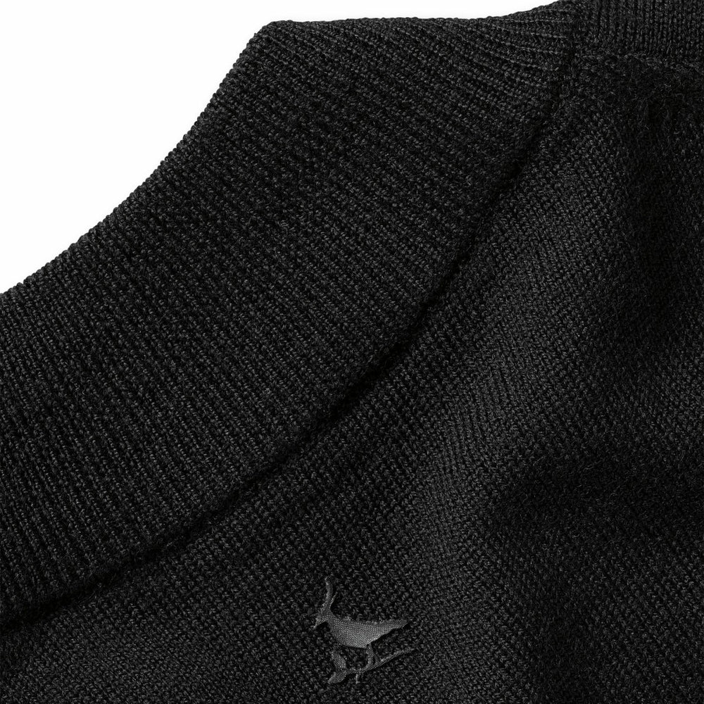 New York Jets Charles Tyrwhitt Merino Full-Zip Sweater - Black - NFL
