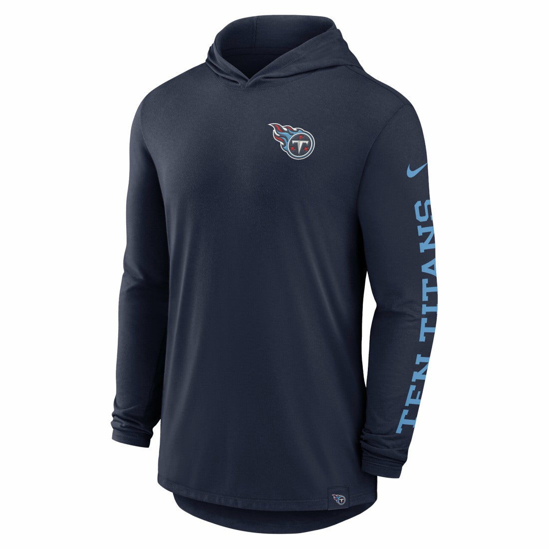 Tennessee Titans Blitz Tri-Blend Dri-FIT Long Sleeve Hoodie T-Shirt - Navy - Nike