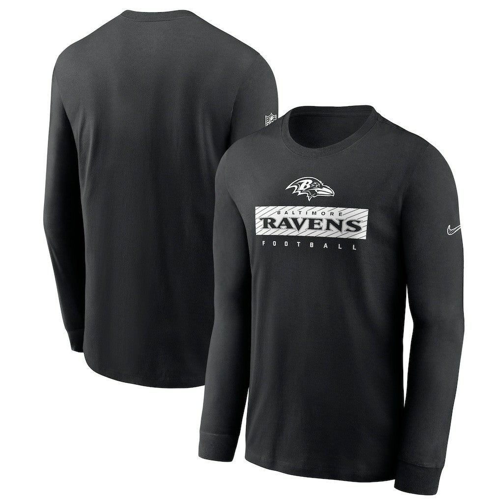 Baltimore Ravens Sideline Dri-FIT Long Sleeve T-Shirt - Black - Nike
