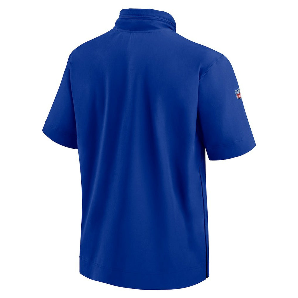 Buffalo Bills 2024 Sideline Coach Short Sleeve Half-Zip Hoodie Jacket - Royal - Nike