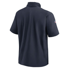 Chicago Bears 2024 Sideline Coach Short Sleeve Half-Zip Hoodie Jacket - Navy - Nike