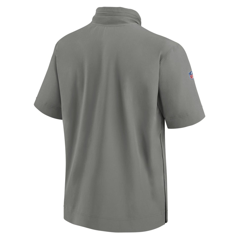 Detroit Lions 2024 Sideline Coach Short Sleeve Half-Zip Hoodie Jacket - Gray - Nike