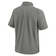 Detroit Lions 2024 Sideline Coach Short Sleeve Half-Zip Hoodie Jacket - Gray - Nike