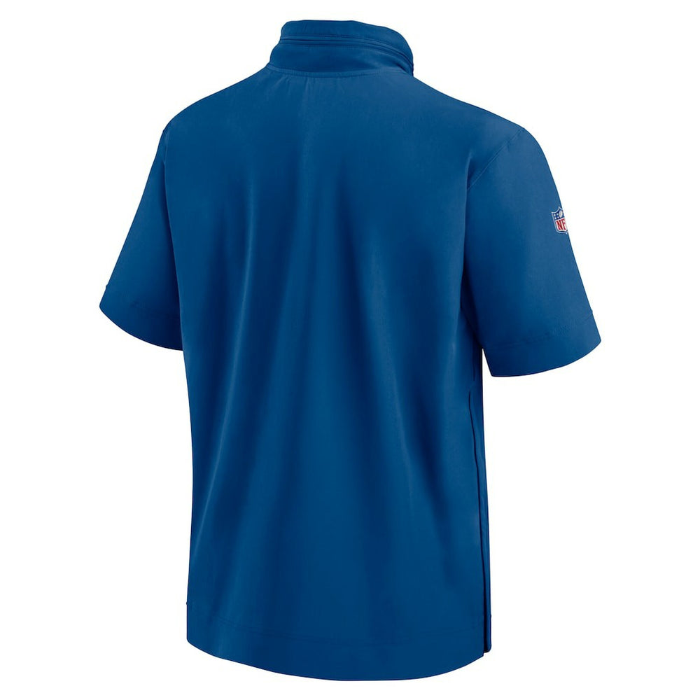Indianapolis Colts 2024 Sideline Coach Short Sleeve Half-Zip Hoodie Jacket - Royal - Nike