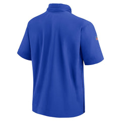 Los Angeles Rams 2024 Sideline Coach Short Sleeve Half-Zip Hoodie Jacket - Royal - Nike