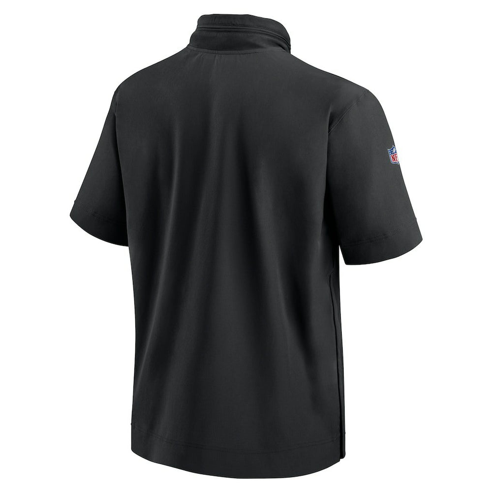 Minnesota Vikings 2024 Sideline Coach Short Sleeve Half-Zip Hoodie Jacket - Black - Nike