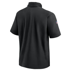 Minnesota Vikings 2024 Sideline Coach Short Sleeve Half-Zip Hoodie Jacket - Black - Nike