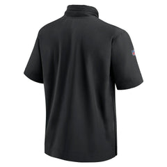 New Orleans Saints 2024 Sideline Coach Short Sleeve Half-Zip Hoodie Jacket - Black - Nike
