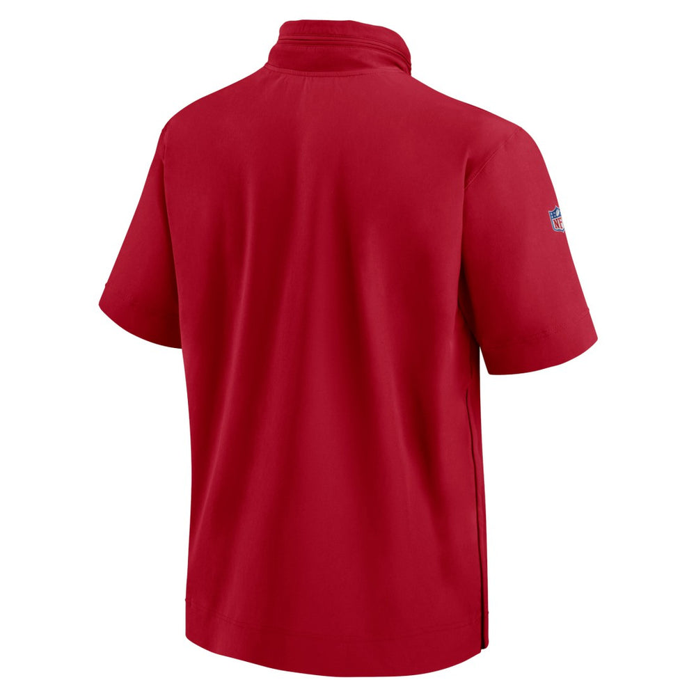 Tampa Bay Buccaneers 2024 Sideline Coach Short Sleeve Half-Zip Hoodie Jacket - Red - Nike