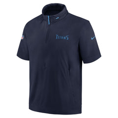 Tennessee Titans 2024 Sideline Coach Short Sleeve Half-Zip Hoodie Jacket - Navy - Nike