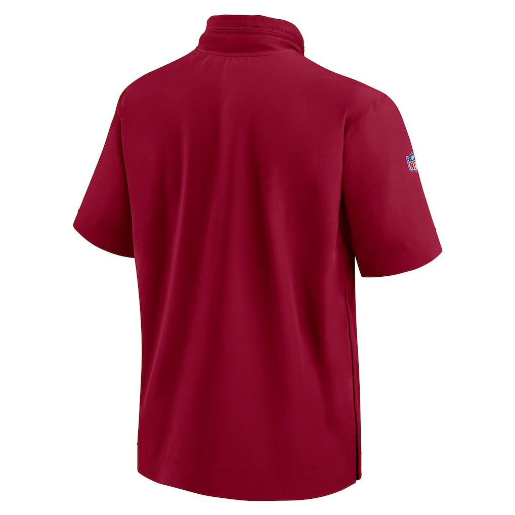 Washington Commanders 2024 Sideline Coach Short Sleeve Half-Zip Hoodie Jacket - Burgundy - Nike