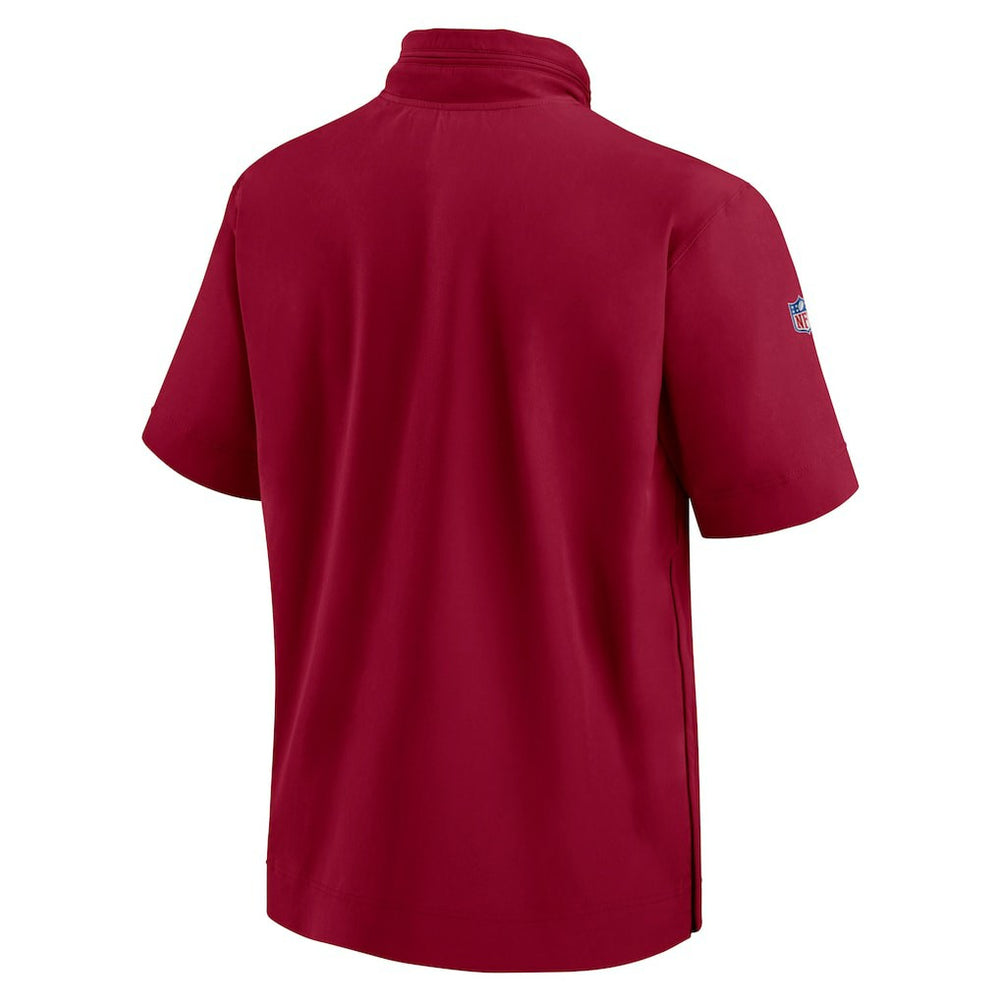 Washington Commanders 2024 Sideline Coach Short Sleeve Half-Zip Hoodie Jacket - Burgundy - Nike