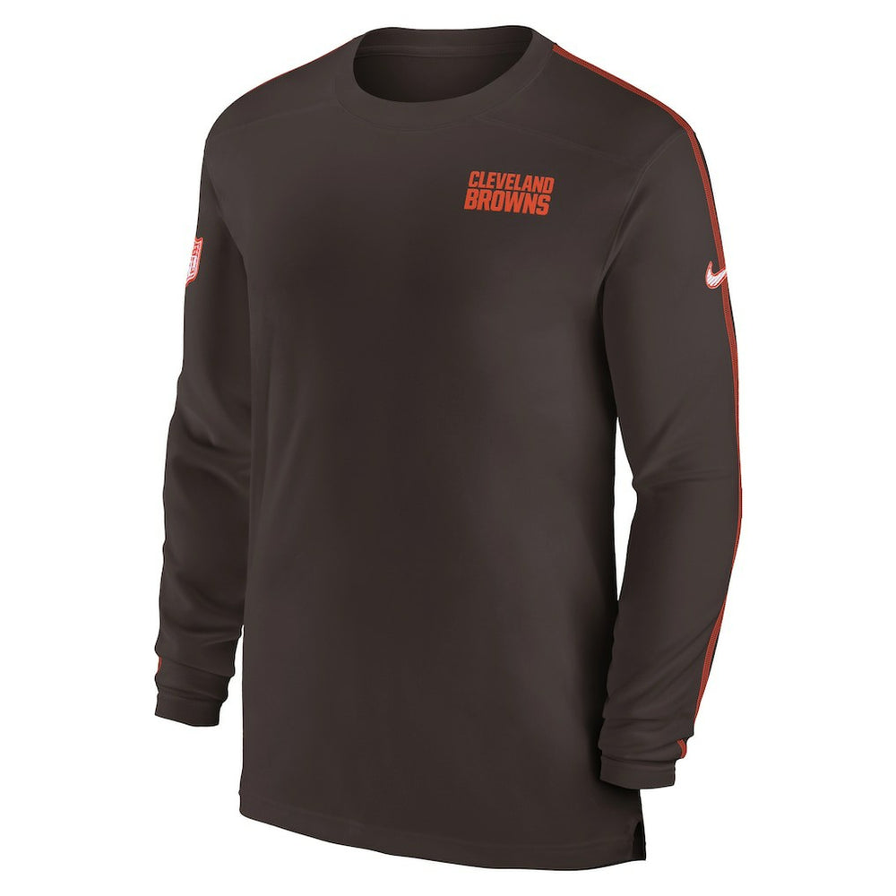 Cleveland Browns Sideline Coach UV Performance Long Sleeve T-Shirt - Brown - Nike