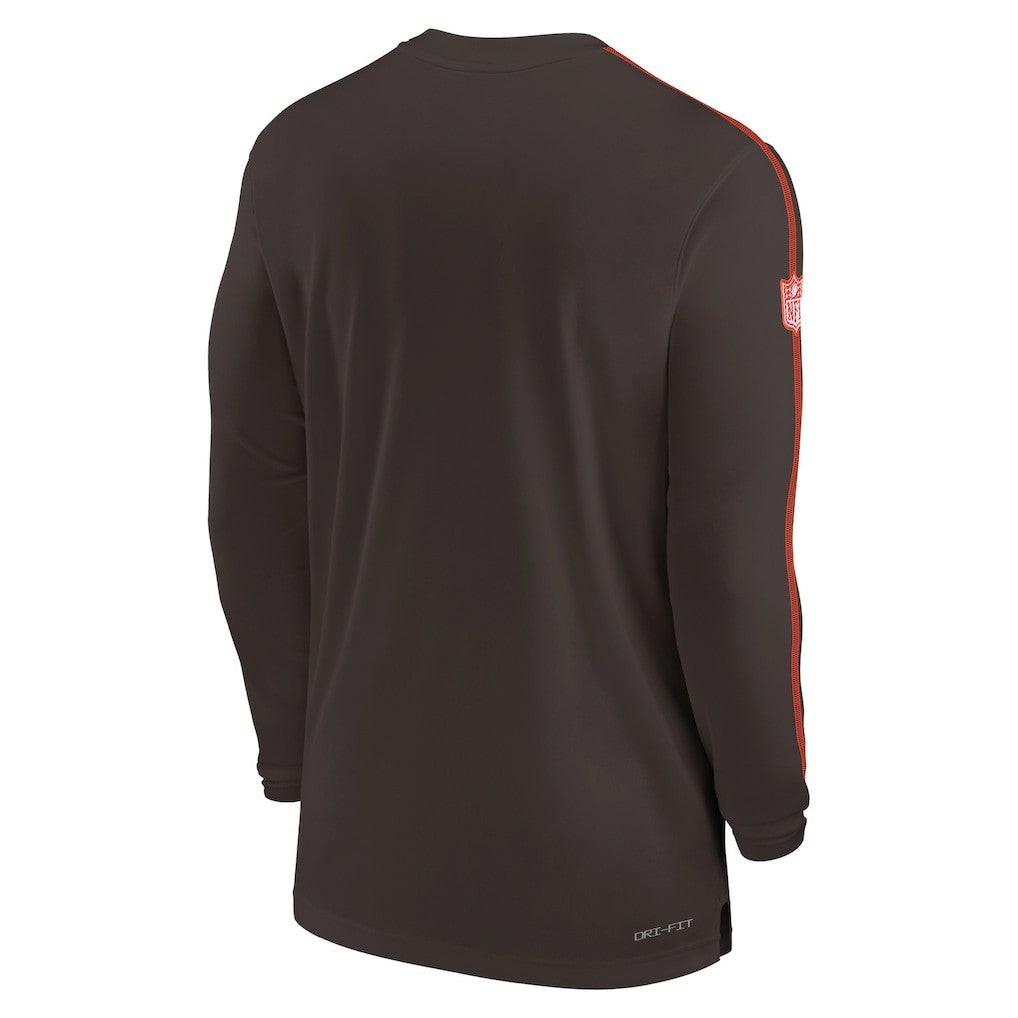 Cleveland Browns Sideline Coach UV Performance Long Sleeve T-Shirt - Brown - Nike