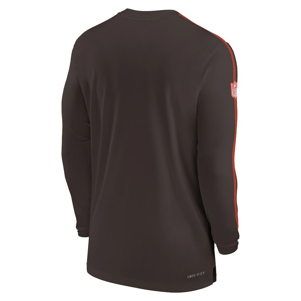 Cleveland Browns Sideline Coach UV Performance Long Sleeve T-Shirt - Brown - Nike