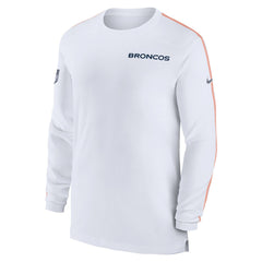 Denver Broncos Sideline Coach UV Performance Long Sleeve T-Shirt - White - Nike