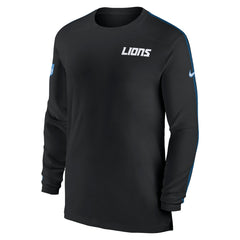 Detroit Lions Sideline Coach UV Performance Long Sleeve T-Shirt - Black - Nike
