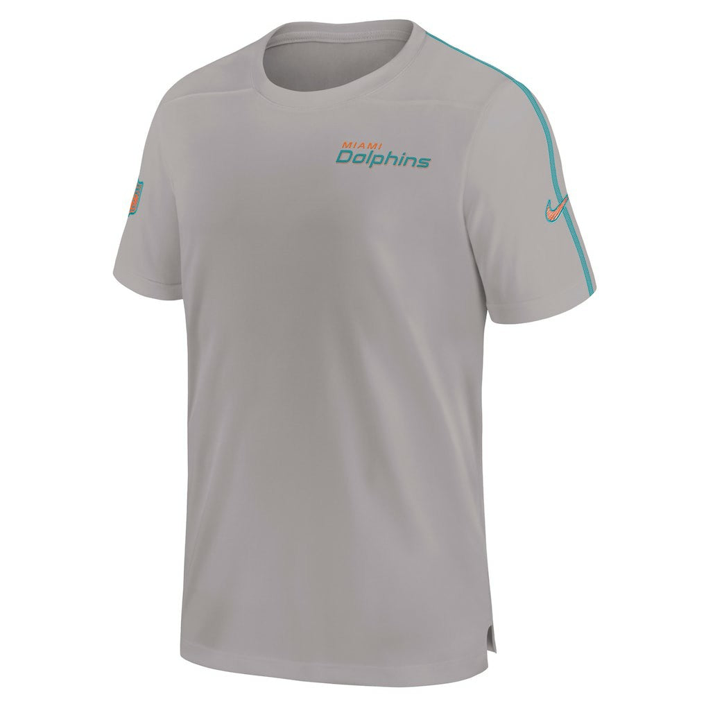 Miami Dolphins 2024 Sideline Coach UV Performance T-Shirt - Gray - Nike