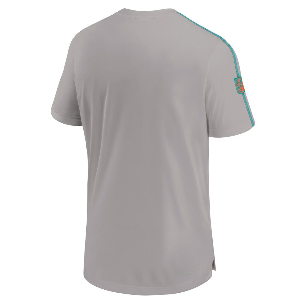 Miami Dolphins 2024 Sideline Coach UV Performance T-Shirt - Gray - Nike