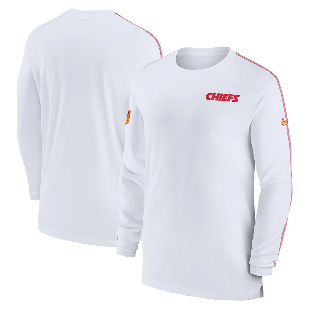 Kansas City Chiefs Sideline Coach UV Performance Long Sleeve T-Shirt - White - Nike