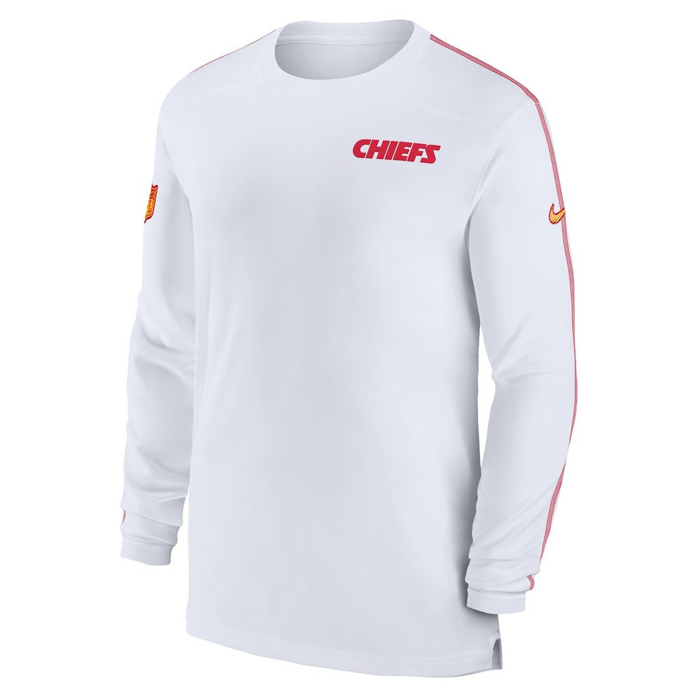 Kansas City Chiefs Sideline Coach UV Performance Long Sleeve T-Shirt - White - Nike