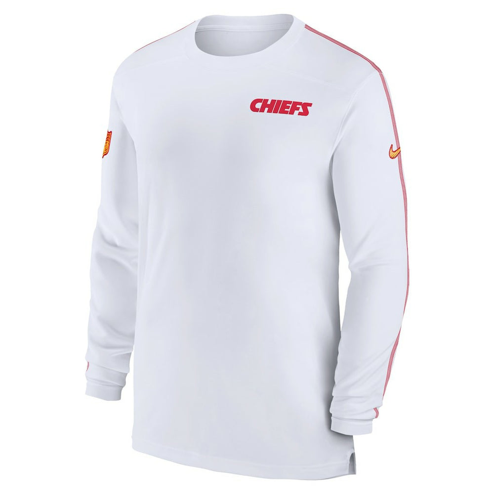 Kansas City Chiefs Sideline Coach UV Performance Long Sleeve T-Shirt - White - Nike