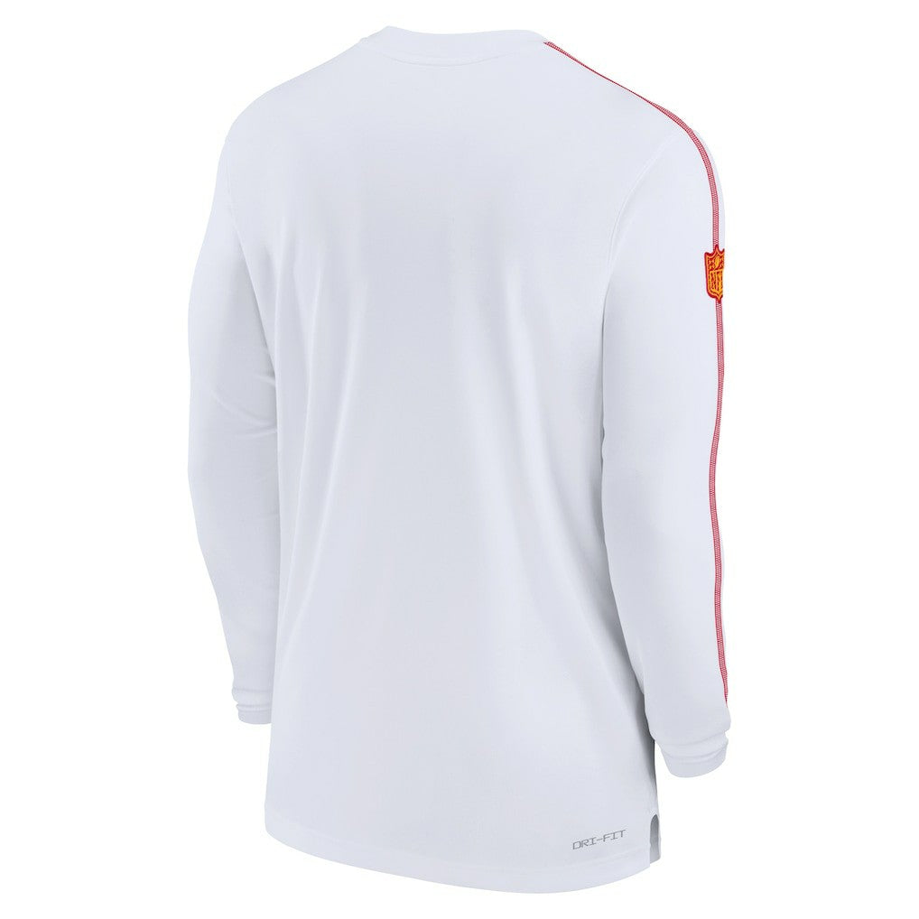 Kansas City Chiefs Sideline Coach UV Performance Long Sleeve T-Shirt - White - Nike