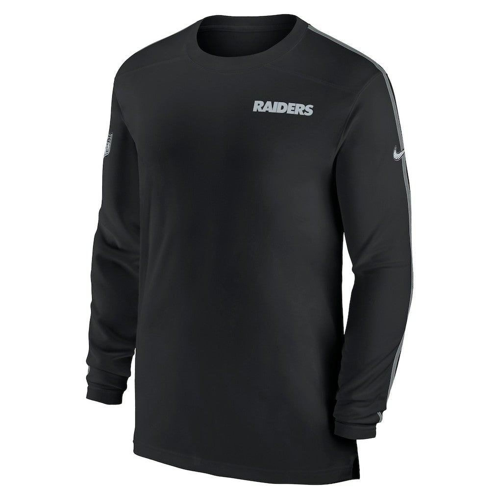 Las Vegas Raiders Sideline Coach UV Performance Long Sleeve T-Shirt - Black - Nike