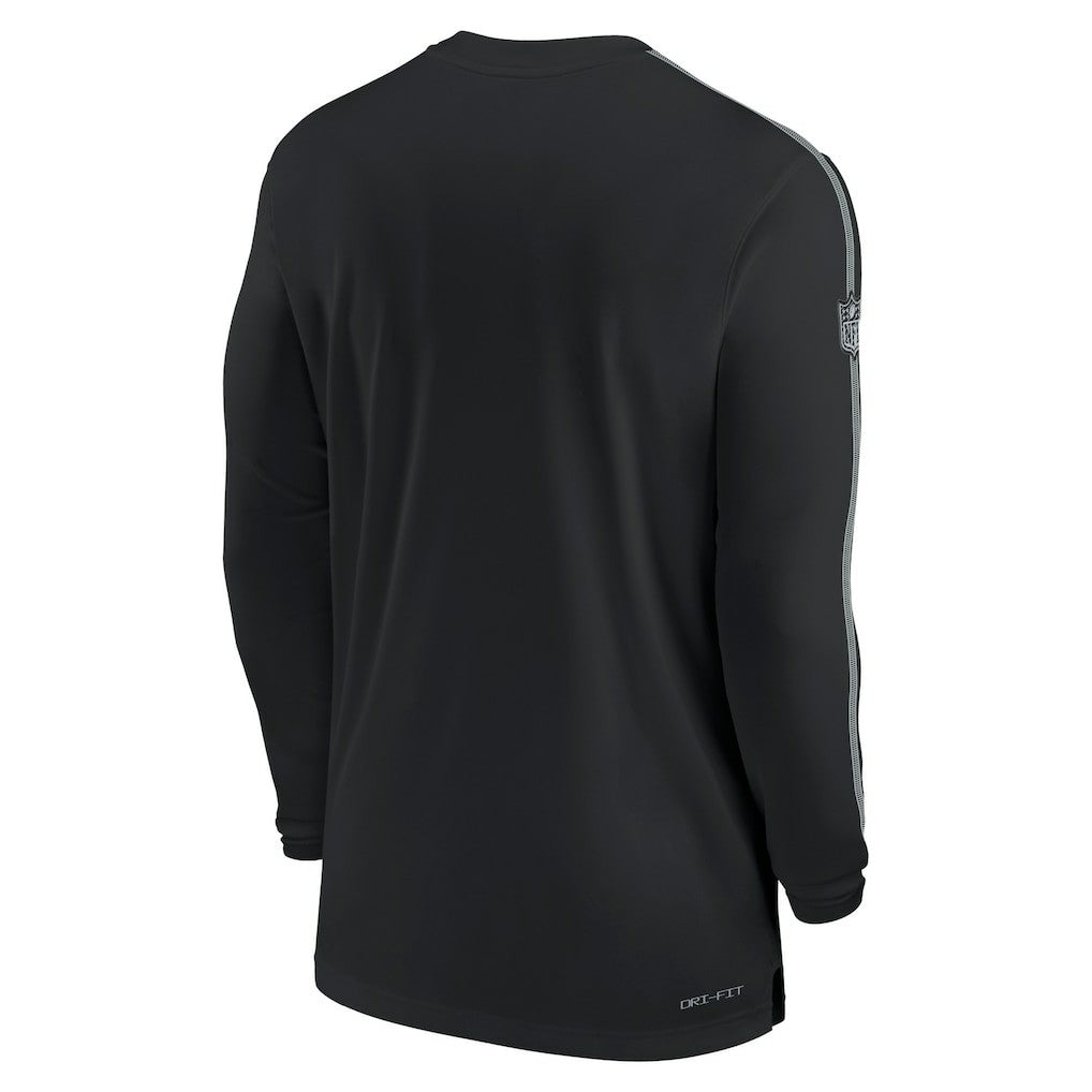 Las Vegas Raiders Sideline Coach UV Performance Long Sleeve T-Shirt - Black - Nike