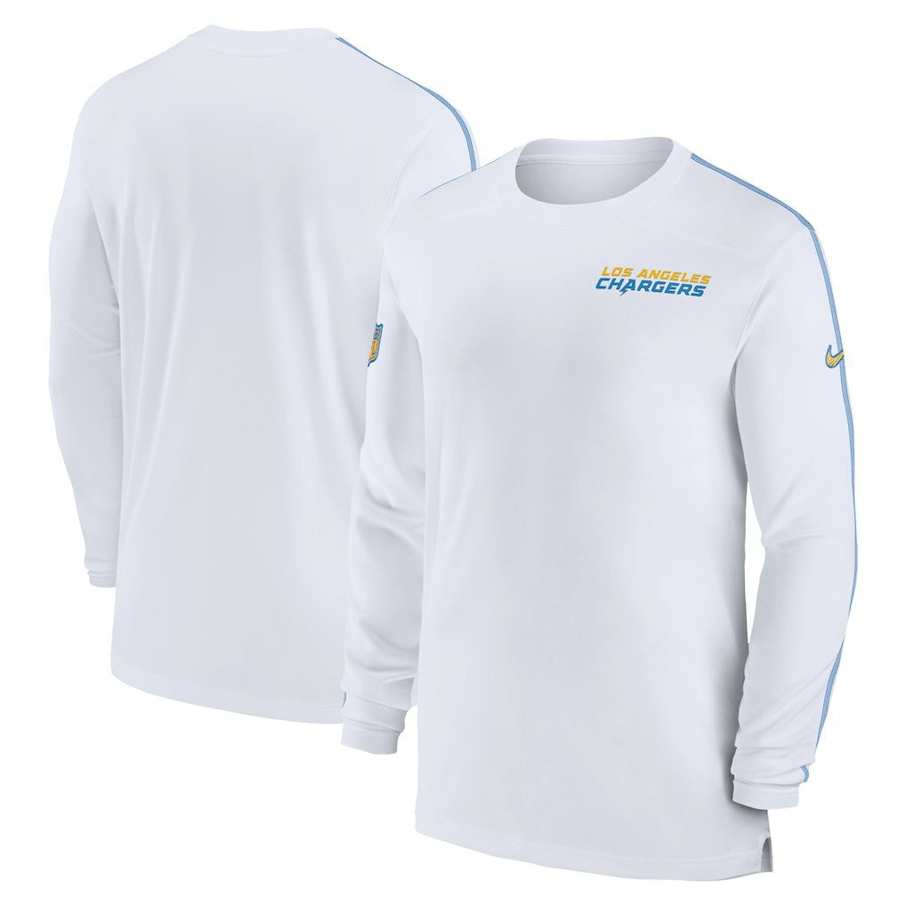 Los Angeles Chargers Sideline Coach UV Performance Long Sleeve T-Shirt - White - Nike