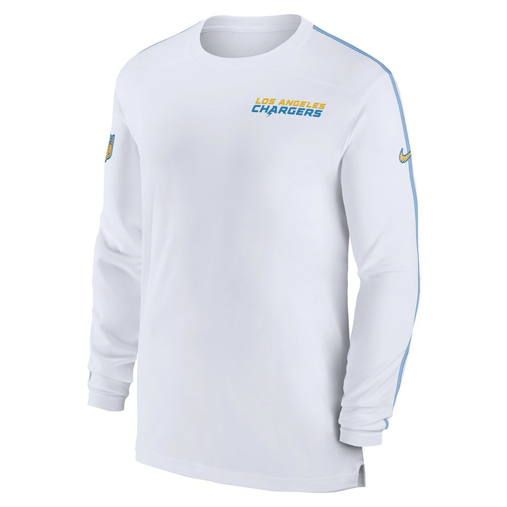 Los Angeles Chargers Sideline Coach UV Performance Long Sleeve T-Shirt - White - Nike