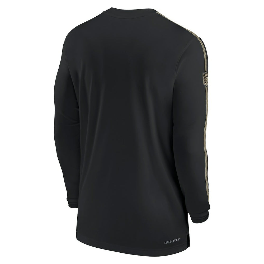 New Orleans Saints Sideline Coach UV Performance Long Sleeve T-Shirt - Black - Nike
