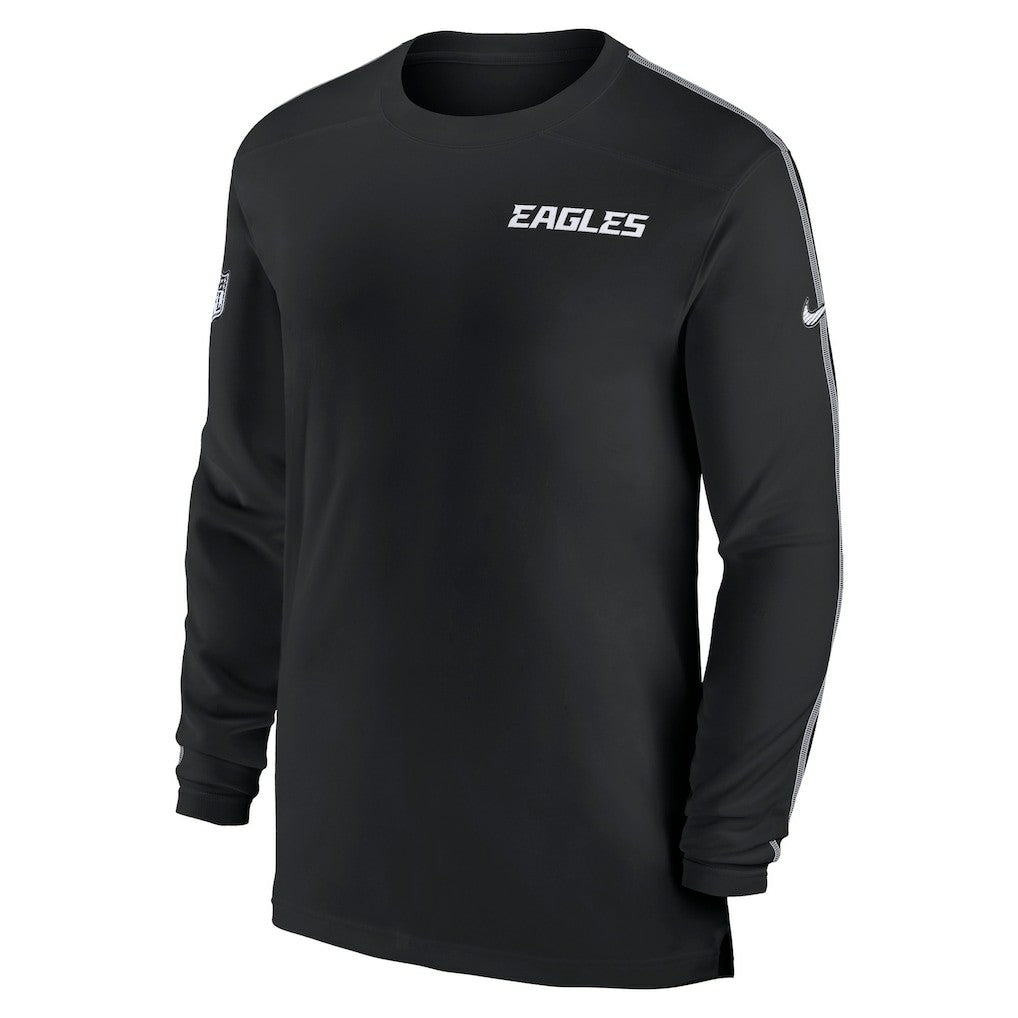 Philadelphia Eagles Sideline Coach UV Performance Long Sleeve T-Shirt - Black - Nike