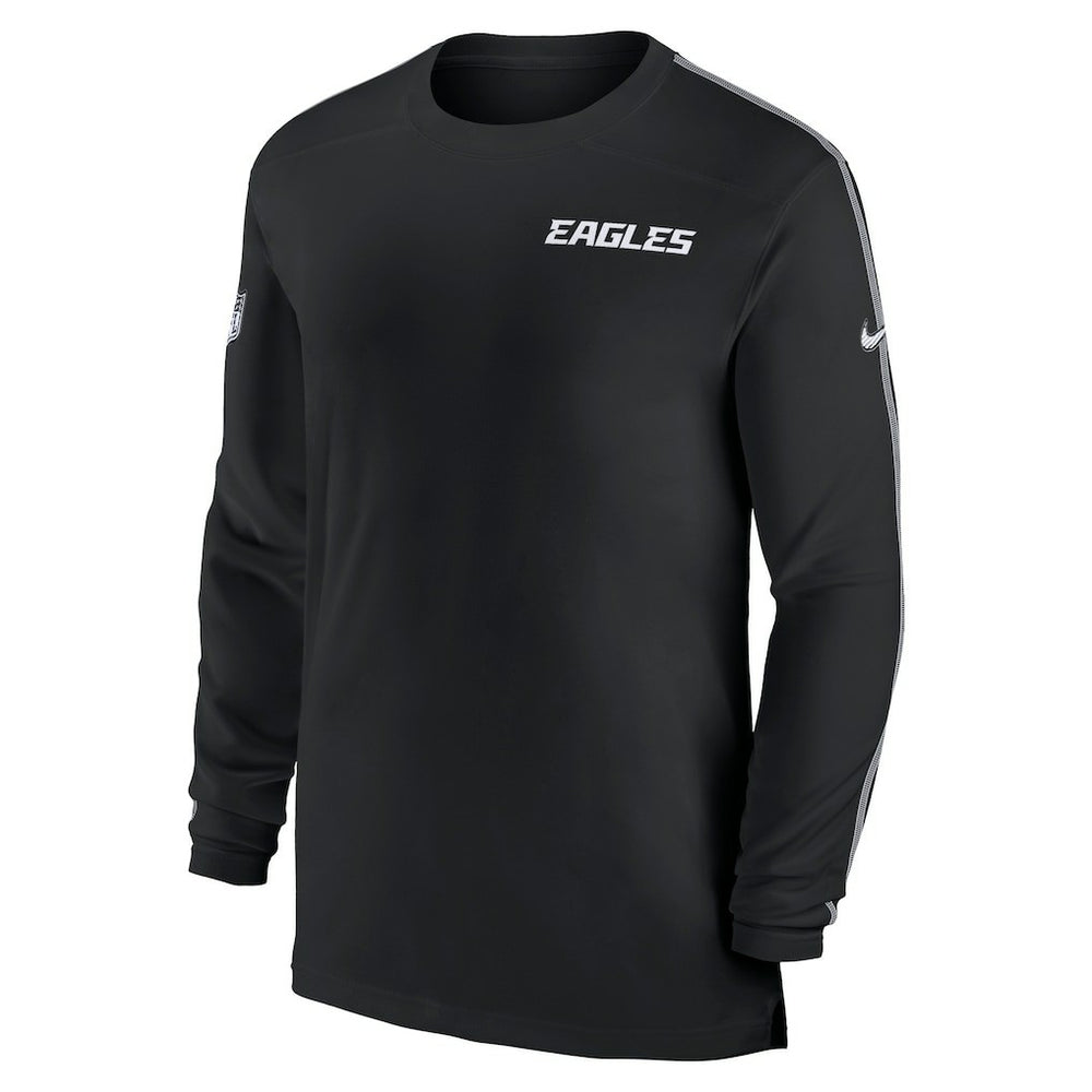 Philadelphia Eagles Sideline Coach UV Performance Long Sleeve T-Shirt - Black - Nike