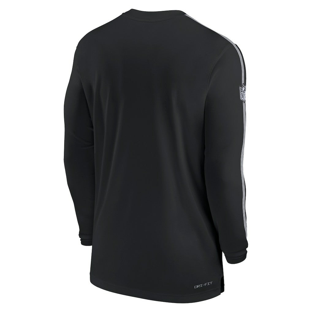 Philadelphia Eagles Sideline Coach UV Performance Long Sleeve T-Shirt - Black - Nike