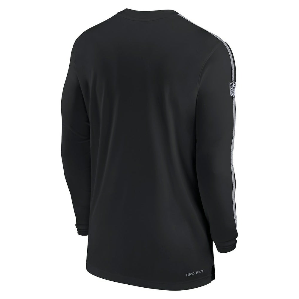 Philadelphia Eagles Sideline Coach UV Performance Long Sleeve T-Shirt - Black - Nike