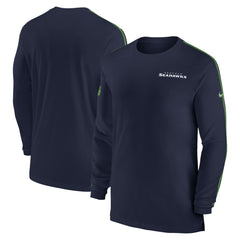 Seattle Seahawks Sideline Coach UV Performance Long Sleeve T-Shirt - College Navy - Nike