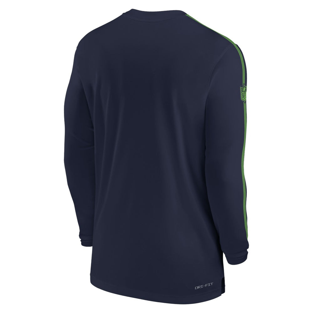 Seattle Seahawks Sideline Coach UV Performance Long Sleeve T-Shirt - College Navy - Nike