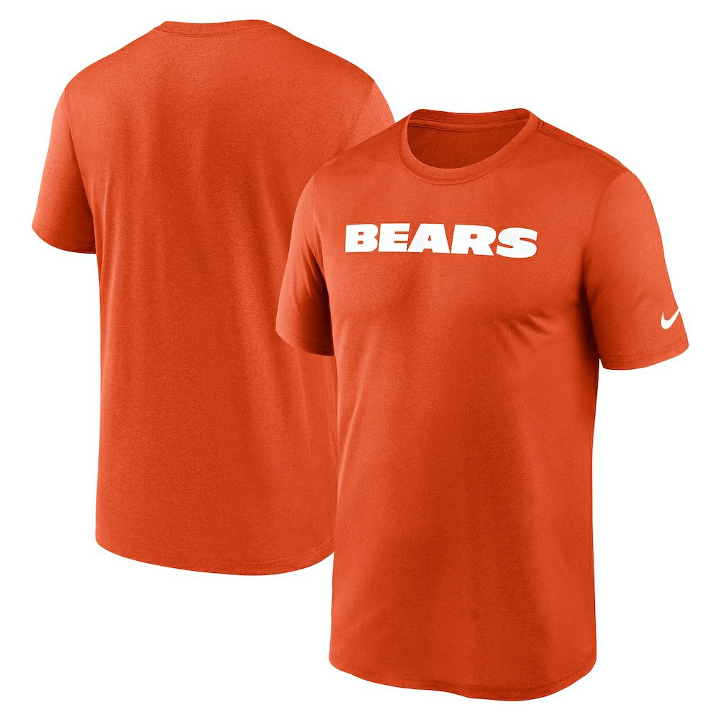 Chicago Bears Primetime Legend Wordmark Performance T-Shirt - Orange - Nike