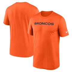 Denver Broncos Primetime Legend Wordmark Performance T-Shirt - Orange - Nike