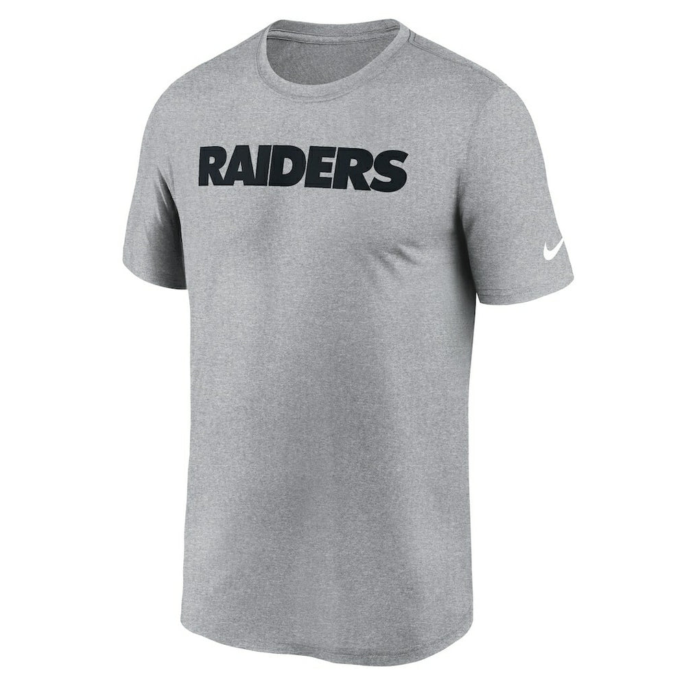 Las Vegas Raiders Primetime Legend Wordmark Performance T-Shirt - Heather Gray - Nike