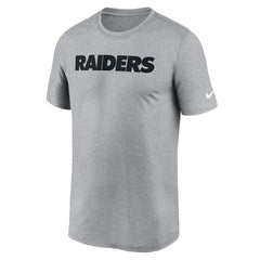 Las Vegas Raiders Primetime Legend Wordmark Performance T-Shirt - Heather Gray - Nike