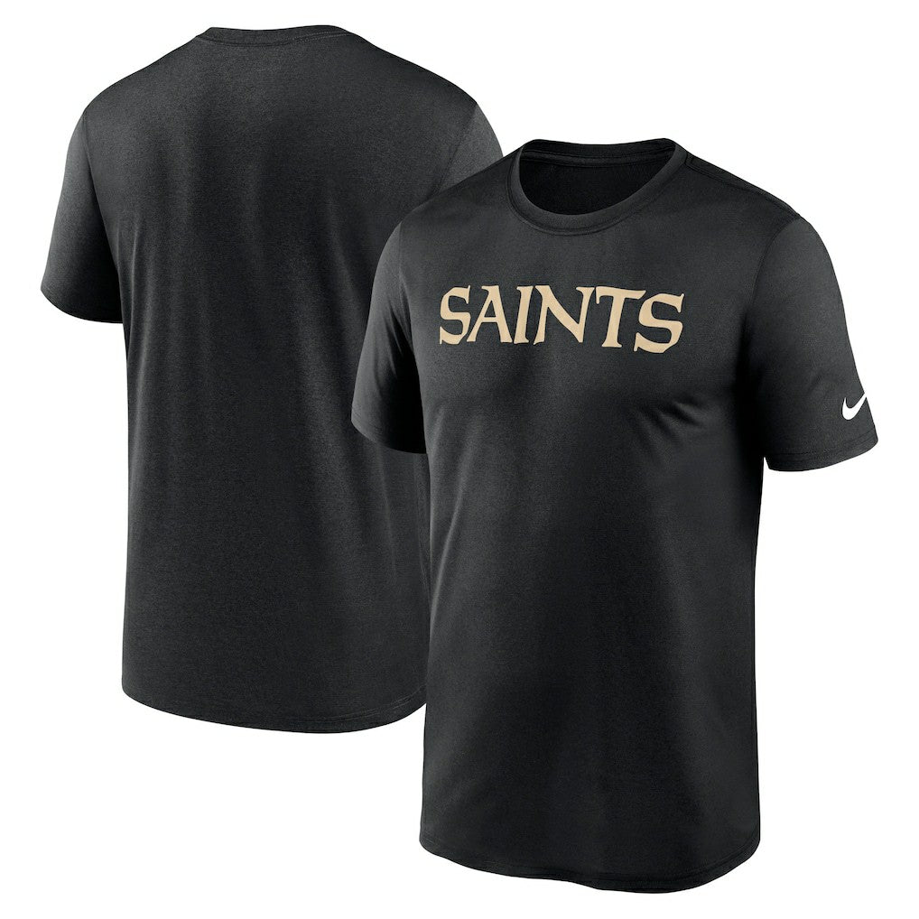 New Orleans Saints Primetime Legend Wordmark Performance T-Shirt - Black - Nike