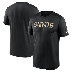 New Orleans Saints Primetime Legend Wordmark Performance T-Shirt - Black - Nike
