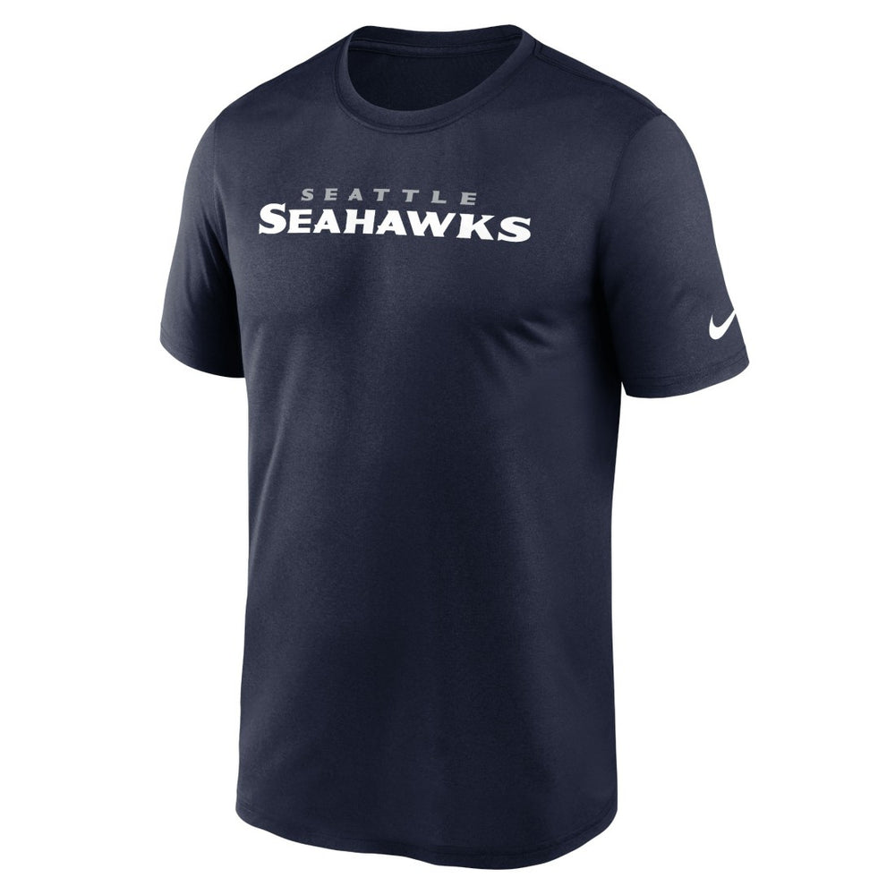 Seattle Seahawks Primetime Legend Wordmark Performance T-Shirt - College Navy - Nike