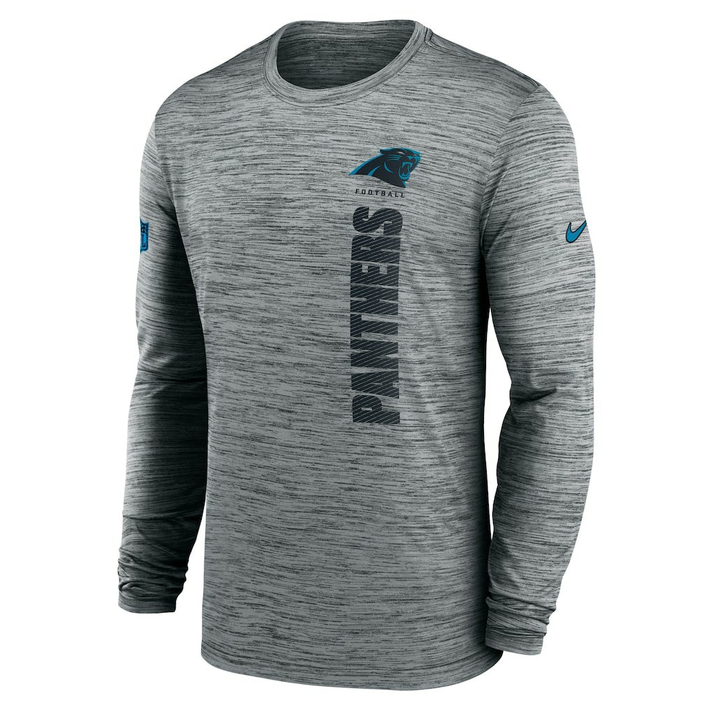 Carolina Panthers Sideline Velocity Dri-FIT Long Sleeve T-Shirt - Gray - Nike