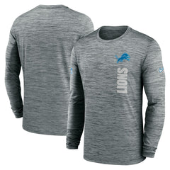 Detroit Lions Sideline Velocity Dri-FIT Long Sleeve T-Shirt - Gray - Nike